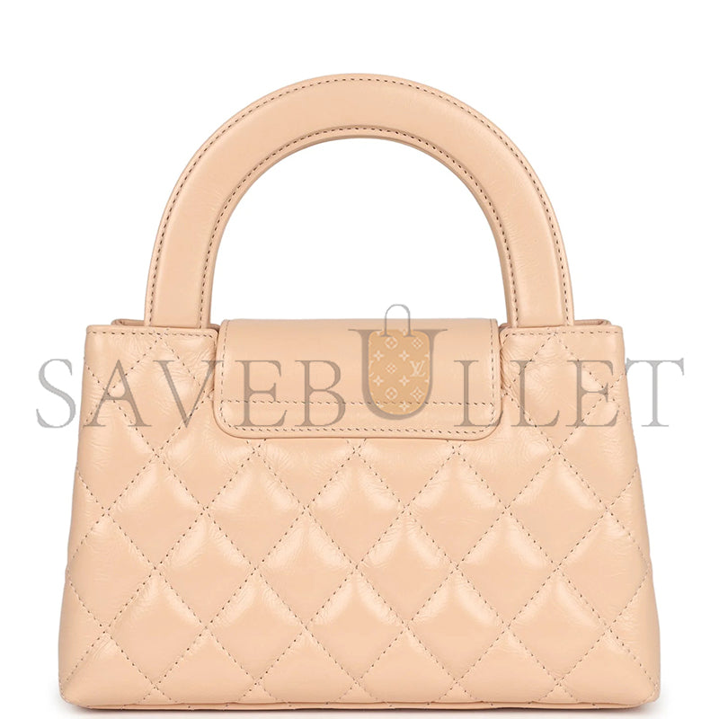 シャネル マスターケリー ショッパー ベージュ シャイニーカーフスキン ブラッシュドゴールド金具 AS4416 (19*13*7cm)