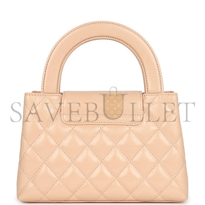 シャネル マスターケリー ショッパー ベージュ シャイニーカーフスキン ブラッシュドゴールド金具 AS4416 (19*13*7cm)