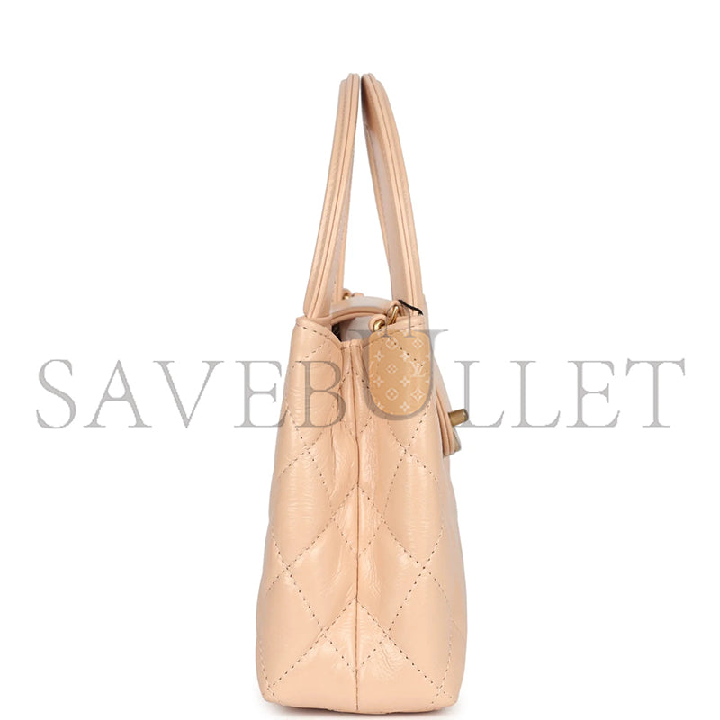 シャネル マスターケリー ショッパー ベージュ シャイニーカーフスキン ブラッシュドゴールド金具 AS4416 (19*13*7cm)