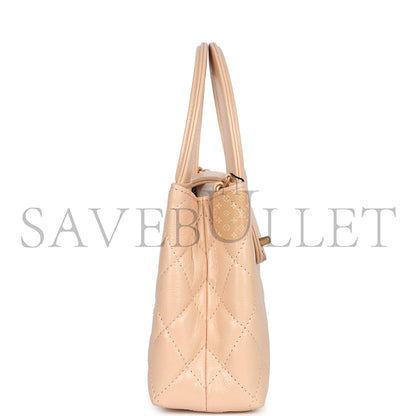 シャネル マスターケリー ショッパー ベージュ シャイニーカーフスキン ブラッシュドゴールド金具 AS4416 (19*13*7cm)