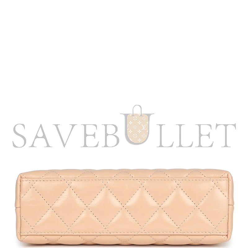 シャネル マスターケリー ショッパー ベージュ シャイニーカーフスキン ブラッシュドゴールド金具 AS4416 (19*13*7cm)