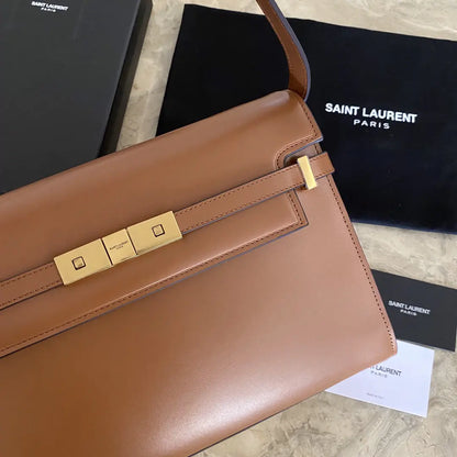 マンハッタン ミディアム ショッピングバッグ（箱入り）サンローラン レザー