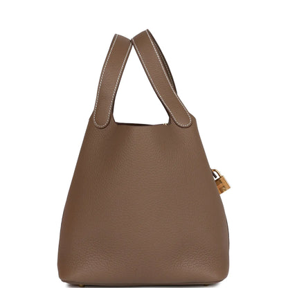 エルメス ピコタンロック22 エトゥープ クレマンス ゴールド金具