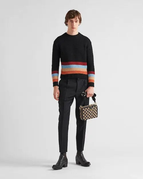 ★PRADA直営店★エンブロイダリー ファブリックバッグ