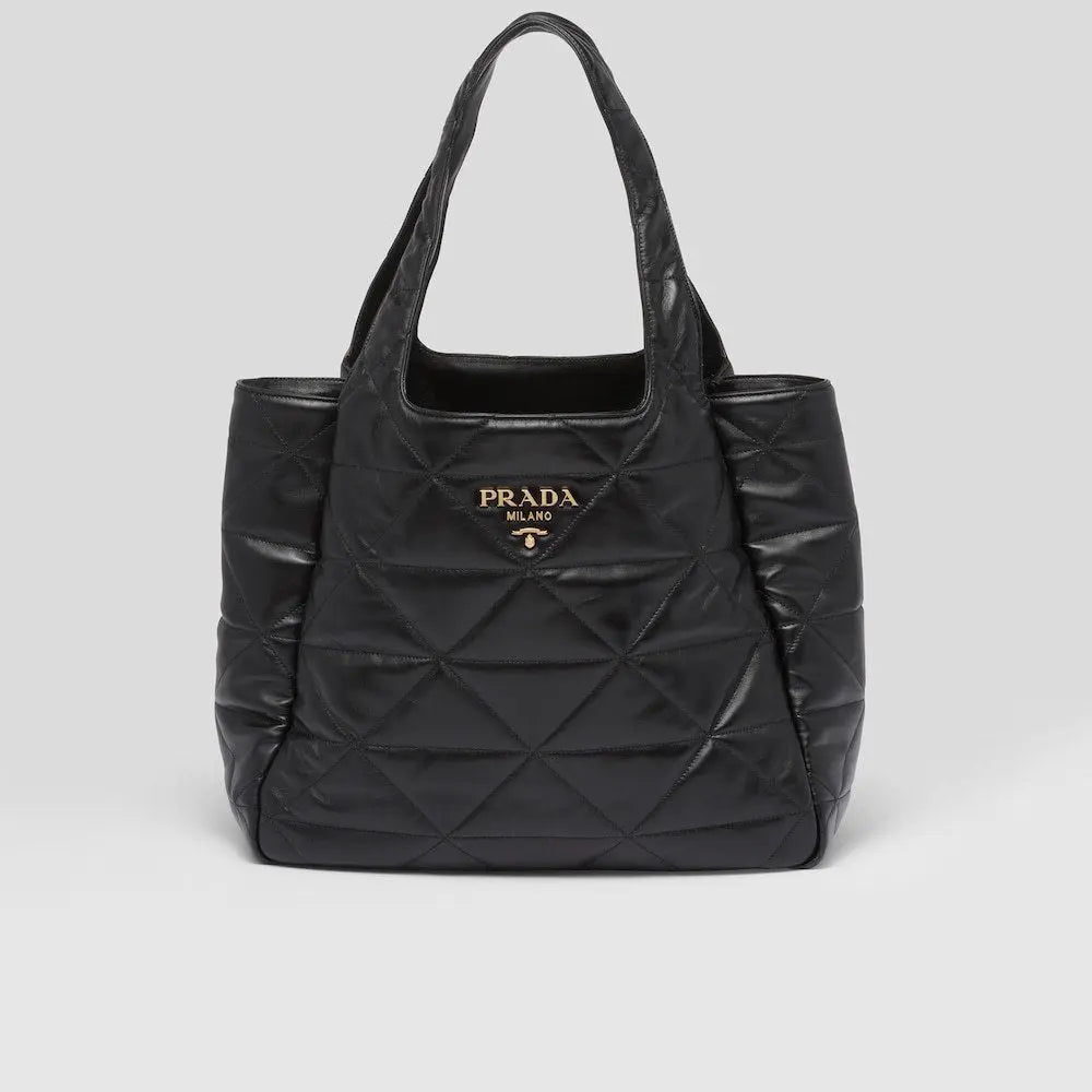 ★PRADA直営店★トップステッチ ラージ レザー トートバッグ