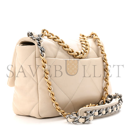 シャネル マスターゴートスキン キルティング ミディアム シャネル 19 フラップ ベージュ (26*16*9cm)