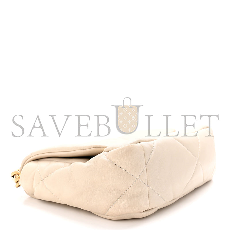 シャネル マスターゴートスキン キルティング ミディアム シャネル 19 フラップ ベージュ (26*16*9cm)