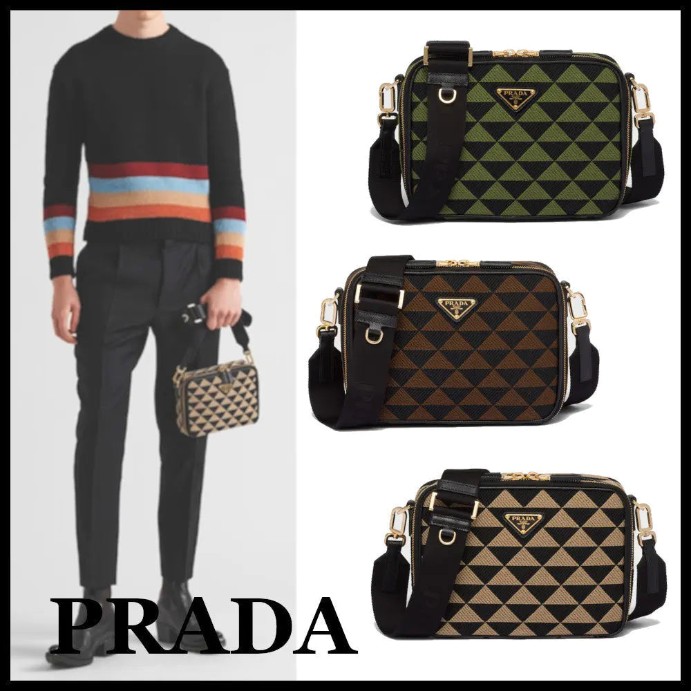 ★PRADA直営店★エンブロイダリー ファブリックバッグ