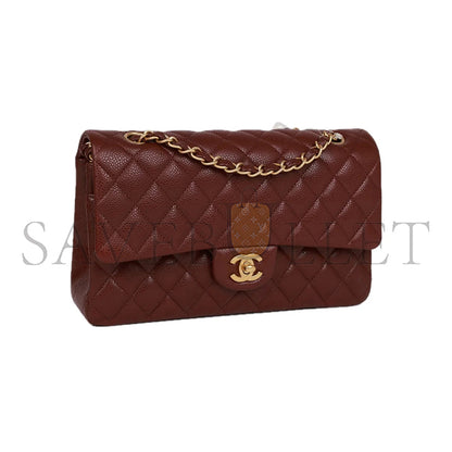 シャネル キャビア キルティング ミディアム ダブルフラップ 1420325 (25.5×14×6.5cm)