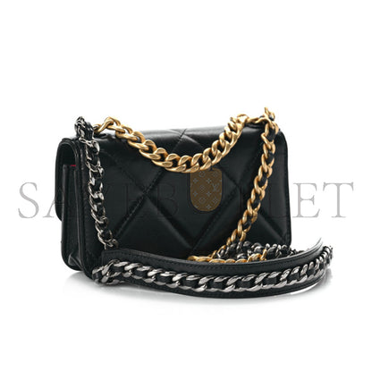 シャネル ラムスキン キルティング 19インチ フラップ フォンホルダー チェーン付き AP3067 B04852 94305 (17×10.5×3cm)