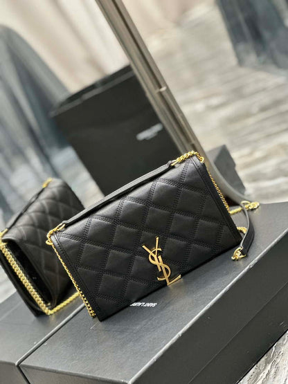 YSL 585031 サンローラン ベッキー チェーンショルダーバッグ レザー ブラック