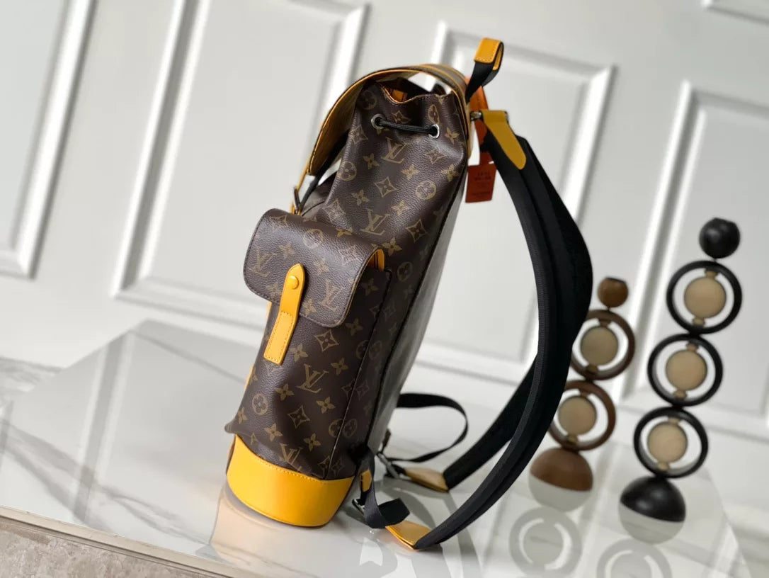 クリストファー MM バックパック（サフランイエロー モノグラム マカッサル コーテッドキャンバス） – LW156