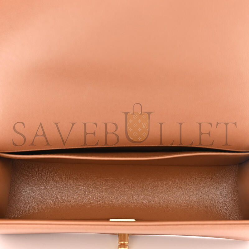 シャネル キャビア シェブロン ミディアム キルティング ボーイ フラップ ブラウン A67086 (25*15*6cm)