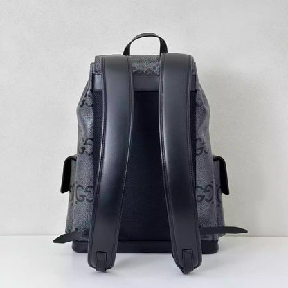 GGジャンボ ラージバックパック（グレー＆ブラック GGレザー）– BG076