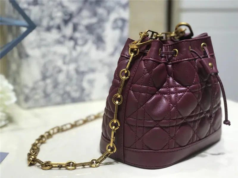 ミスディオール バケットバッグ 赤ワイン