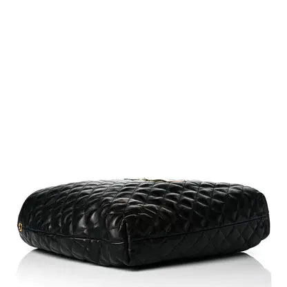 サンローラン ラムスキン キルティング マキシ イケア ショッピングトート ブラック