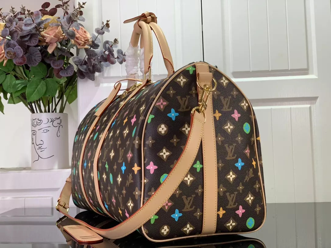 LV キーポル バンドリエール 50 バッグ（チョコレートモノグラム クラギーコーティングキャンバス） – LW176