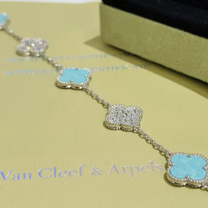 ヴァン クリーフ＆アーペルの四つ葉のクローバー ミントブルー ブレスレット