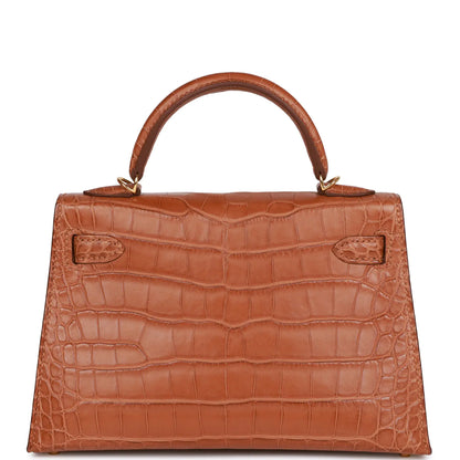 エルメス ケリーセリエ 20cm ゴールド マットアリゲーター ゴールド金具