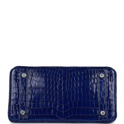 エルメス バーキン 25 ブルー エレクトリック シャイニー ニロティカス クロコダイル パラジウム金具