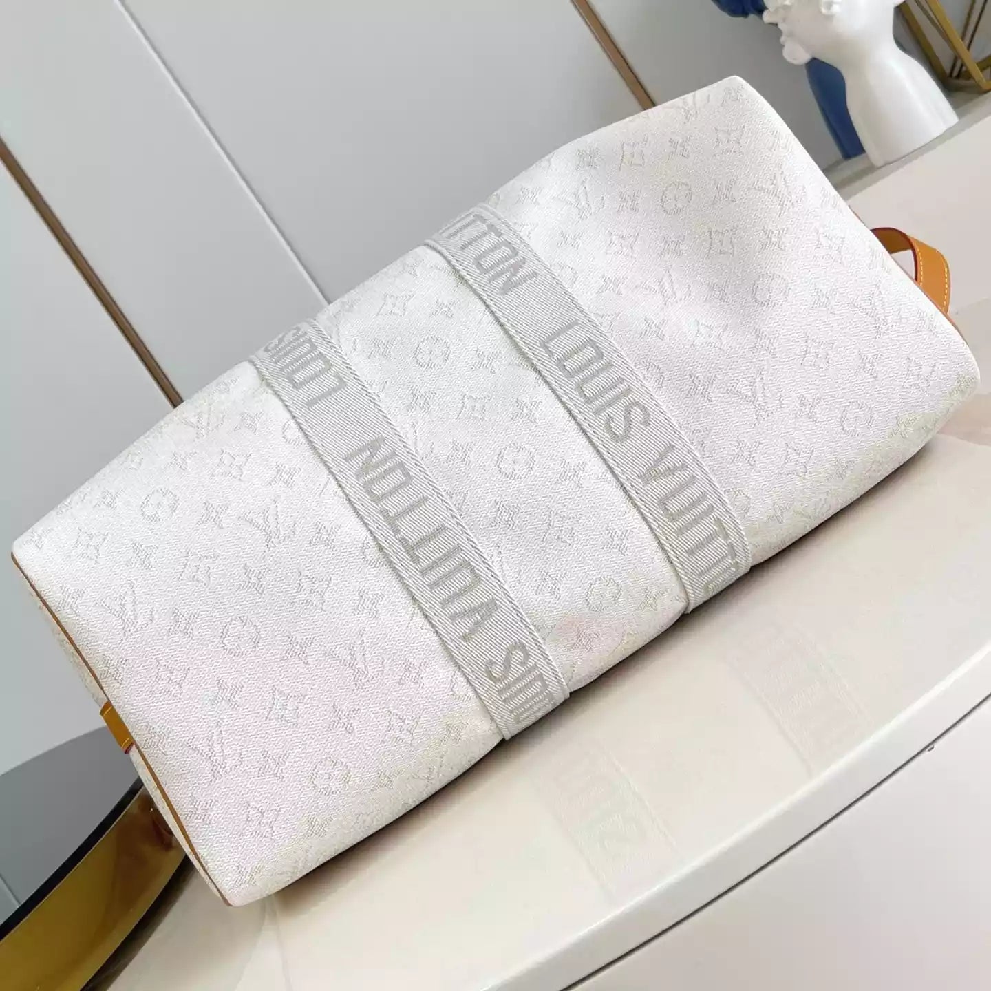 キーポル バンドリエール 45 バッグ オフホワイト モノグラム ヘリテージ キャンバス M14838 – LW353