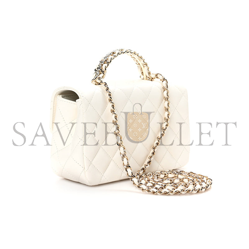 シャネル マスターラムスキン キルティング ミニクリスタル トップハンドル フラップ AS4140 (18×11.5×6.5cm)