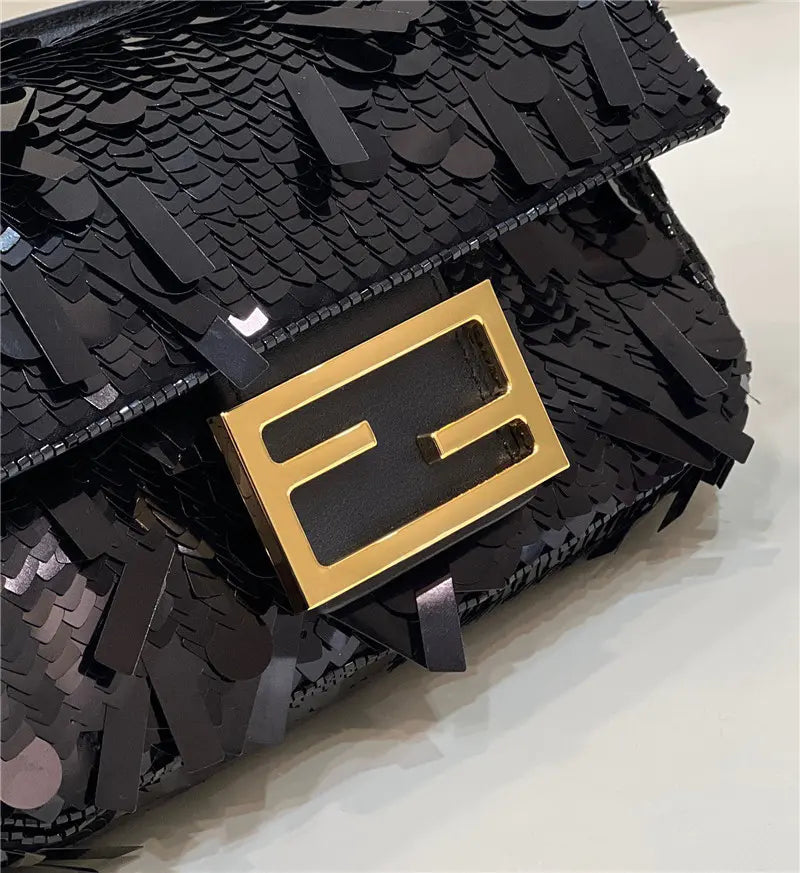 フェンディ スパンコール ミニバゲットバッグ