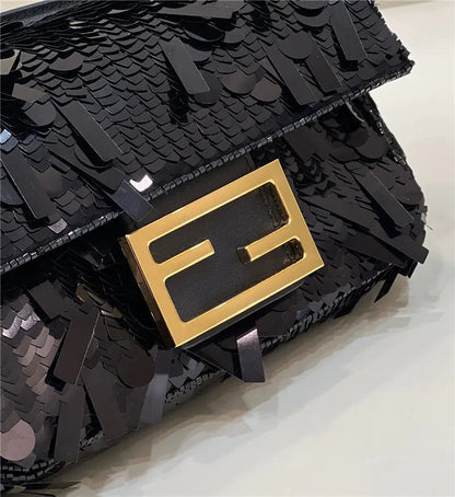 フェンディ スパンコール ミニバゲットバッグ