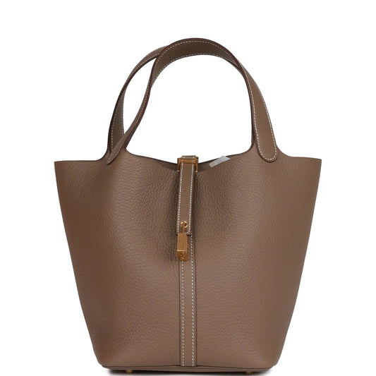 エルメス ピコタンロック22 エトゥープ クレマンス ゴールド金具