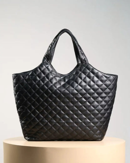 サンローラン ラムスキン キルティング マキシ イケア ショッピングトート ブラック