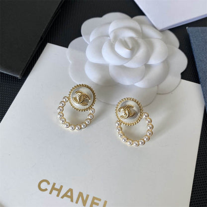 シャネル パール モノグラム サークル イヤリング