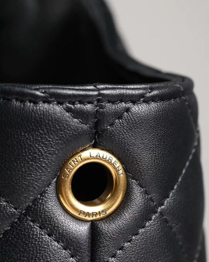 サンローラン ラムスキン キルティング マキシ イケア ショッピングトート ブラック