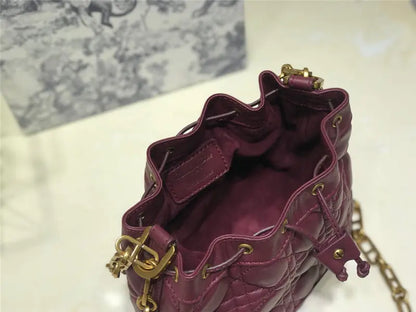 ミスディオール バケットバッグ 赤ワイン