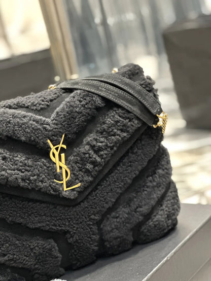 キルティングYレザー、サテン、スパンコールのルル スモールチェーンバッグ