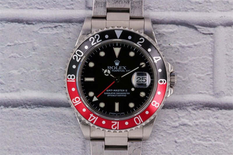 ROLEXロレックスグリニッジタイプ2赤と黒のコーラリング16710COKE