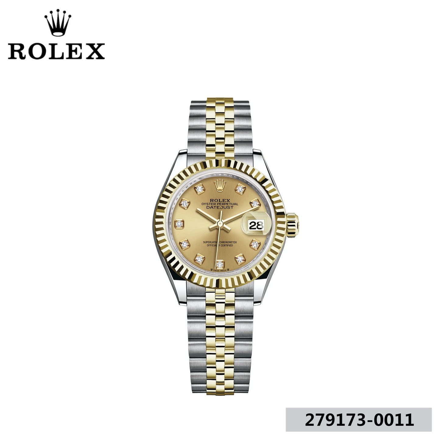 レディ デイトジャスト オイスター 28 mm オイスタースチール＆イエローゴールド