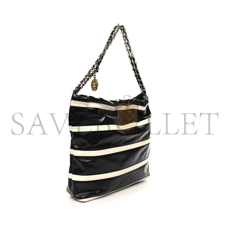 シャネル マスター シャイニーカーフスキン ストライプ 22 スモールハンドバッグ AS3260 (37*35*7cm)