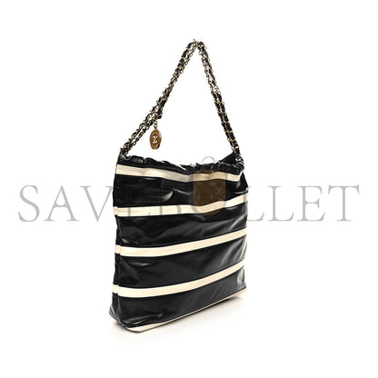 シャネル マスター シャイニーカーフスキン ストライプ 22 スモールハンドバッグ AS3260 (37*35*7cm)