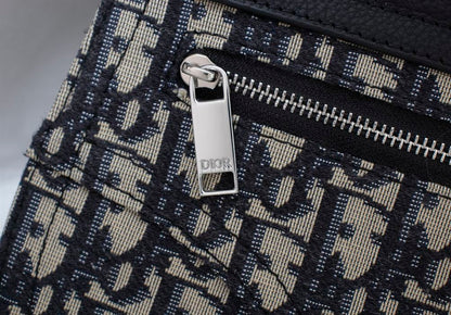 サドルポーチ ベージュ＆ブラック 斜めジャカード – DIO014