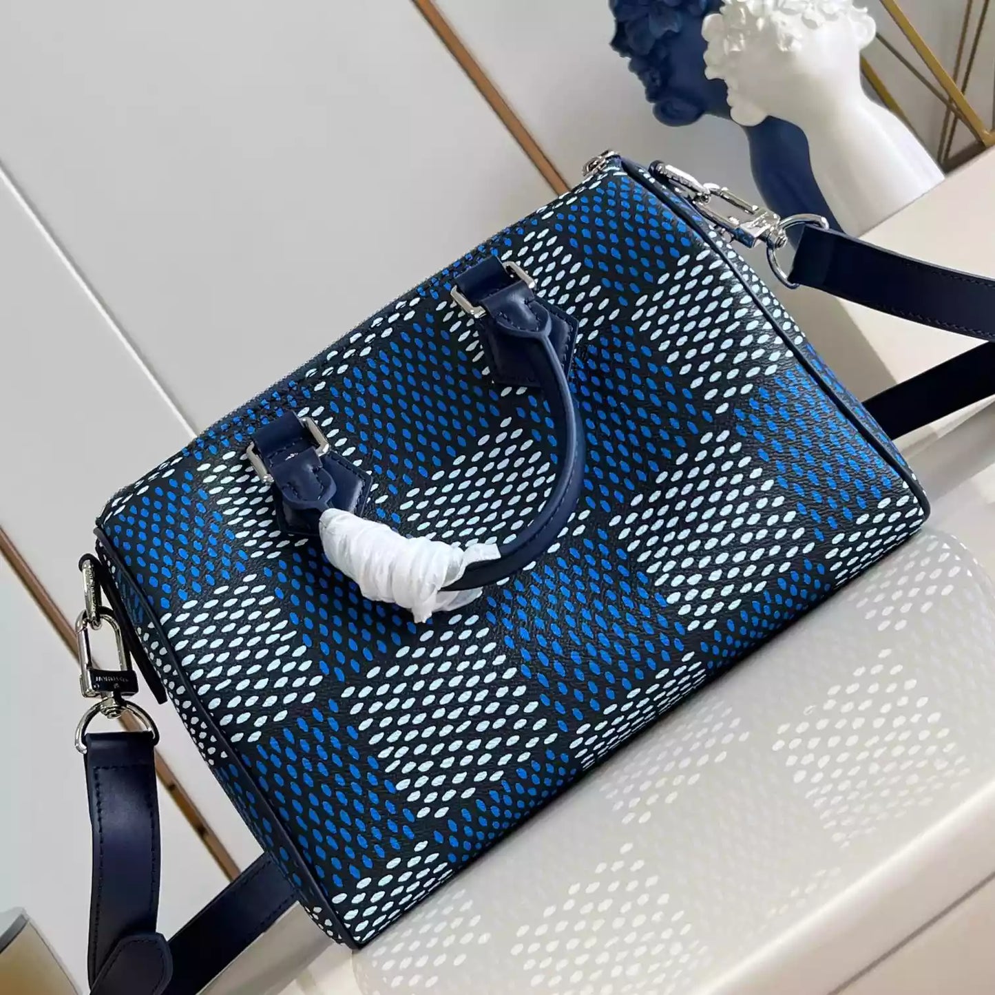 スピーディ 25 バンドリエール ブルー ダミエ ヘリテージ キャンバス N40691 – LW432