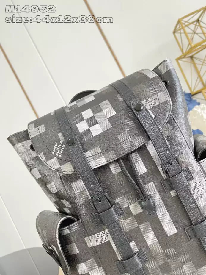 クリストファー MM バックパック ブラック ダモフラージュ ブラック キャンバス M14952 – LW334