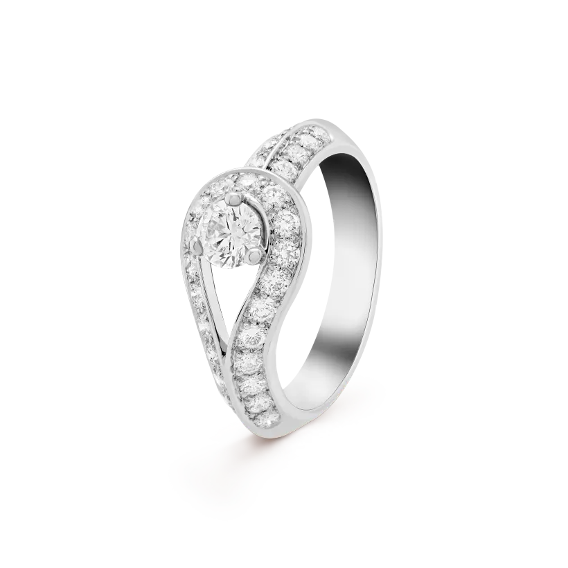 ヴァン クリーフ＆アーペル クチュール シングル ダイヤモンド リング 新着、0.30 カラット DIF グレード ダイヤモンド