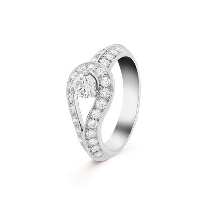 ヴァン クリーフ＆アーペル クチュール シングル ダイヤモンド リング 新着、0.30 カラット DIF グレード ダイヤモンド