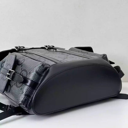 GGジャンボ ラージバックパック（グレー＆ブラック GGレザー）– BG076