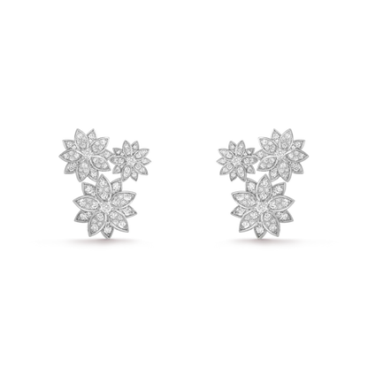 ヴァン クリーフ＆アーペルの新商品、3つの花をテーマにしたパターンが特徴のロータス イヤリング