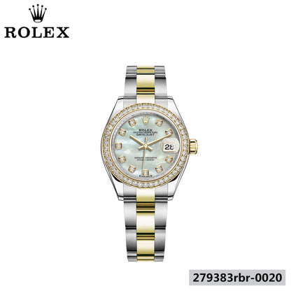 レディ デイトジャスト オイスター 28 mm オイスタースチール＆イエローゴールド ダイヤモンド