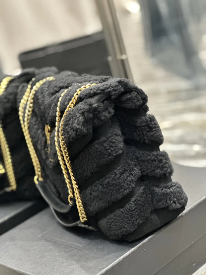 キルティングYレザー、サテン、スパンコールのルル スモールチェーンバッグ