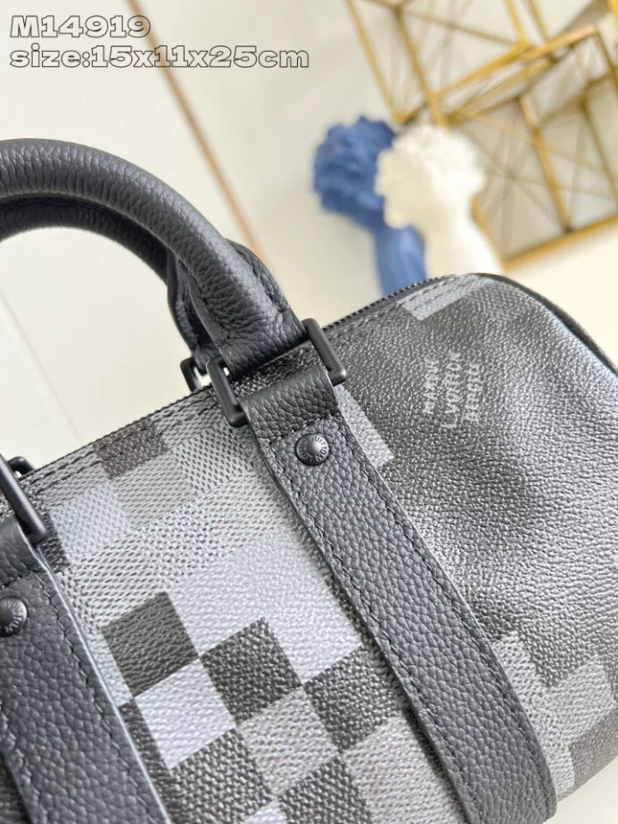 キーポル バンドリエール 25 バッグ ブラック ダモフラージュ ブラック キャンバス M14919 – LW413