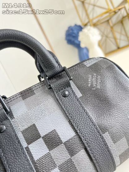 キーポル バンドリエール 25 バッグ ブラック ダモフラージュ ブラック キャンバス M14919 – LW413