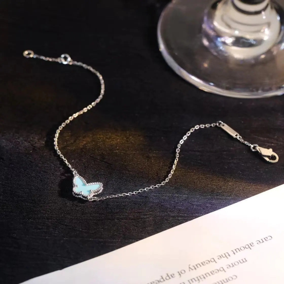 ヴァン クリーフ＆アーペル バタフライ ミントブルー ブレスレット